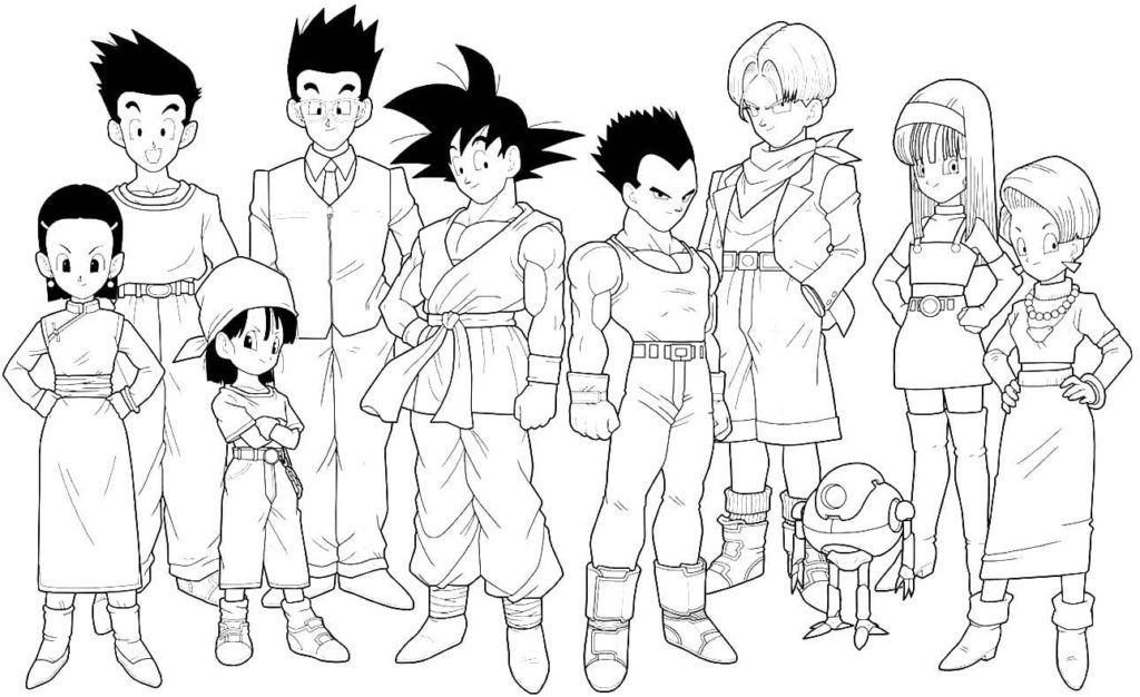 Desenhos de Dragon Ball Z para colorir. Imprimir em formato A4