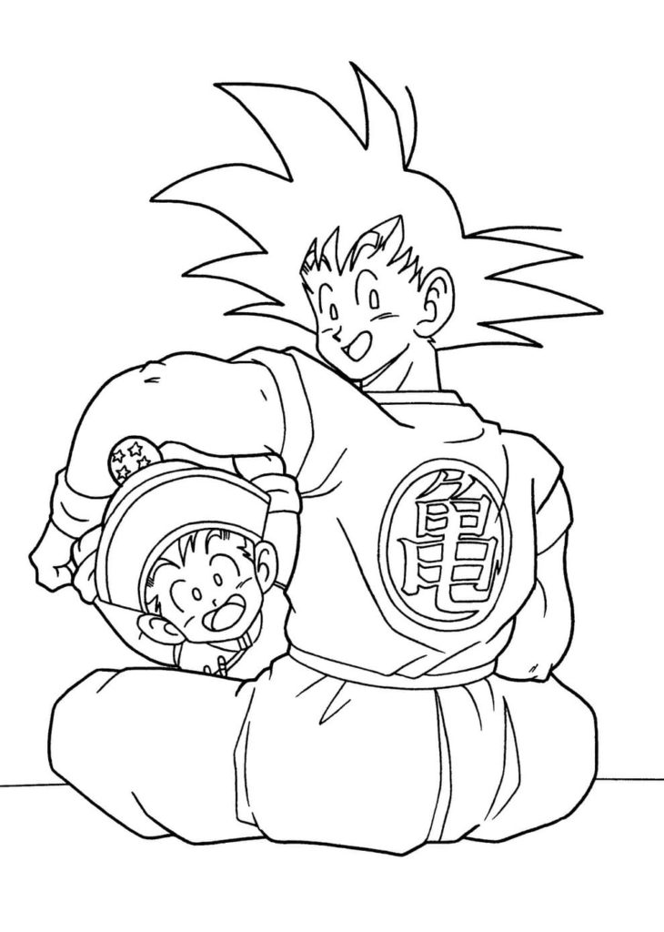 Camiseta para Colorir Dragon Ball Goku com Canetinha