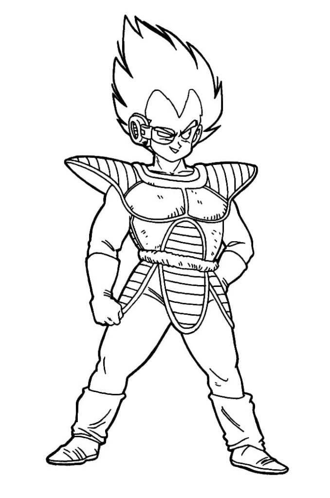 dragon ball z para colorear vegeta