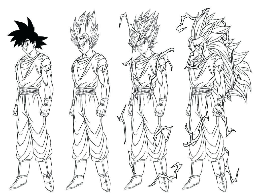 Kit 100 Desenhos Para Pintar E Colorir Dragonball Z - Folha A4 ! 2 Por  Folha! - #0029