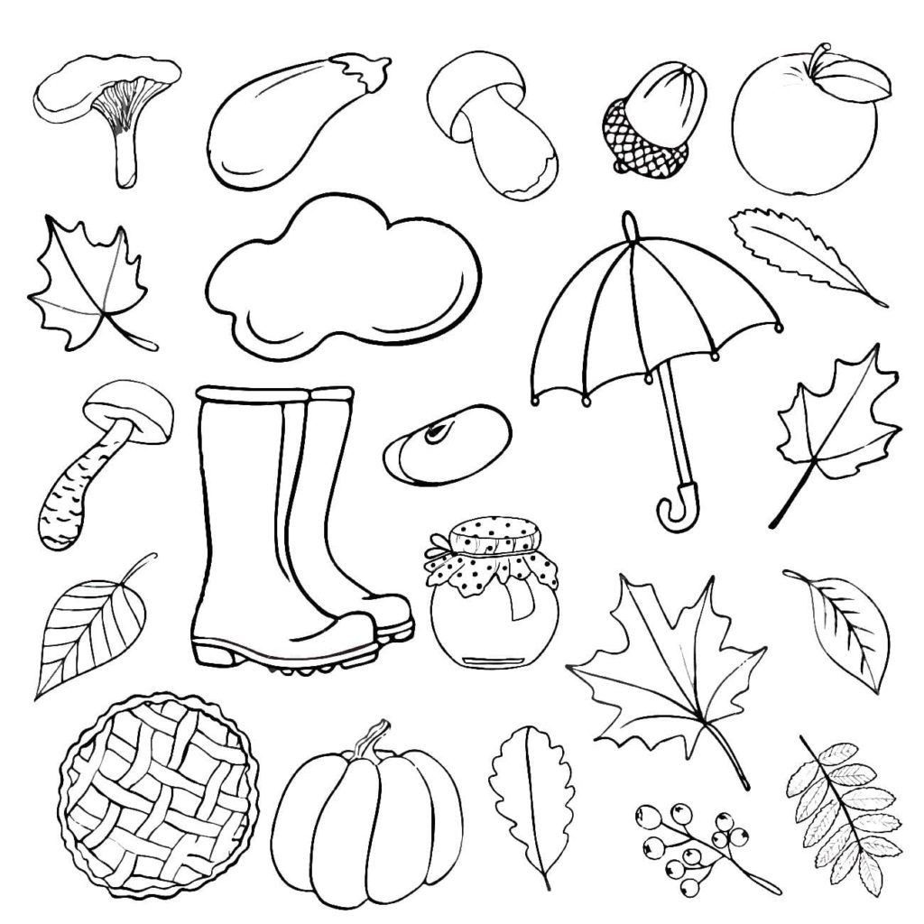 Раскраски Осень. 120 Раскрасок для детей