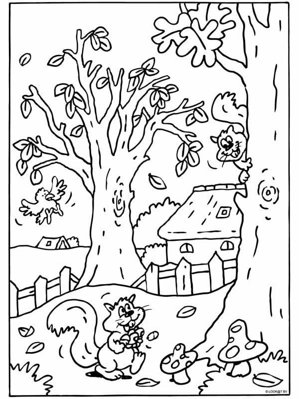Раскраски Осень. 120 Раскрасок для детей