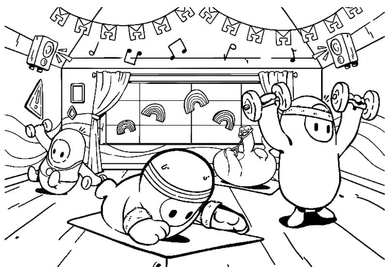 fall guys coloring pages print for free  wonder day