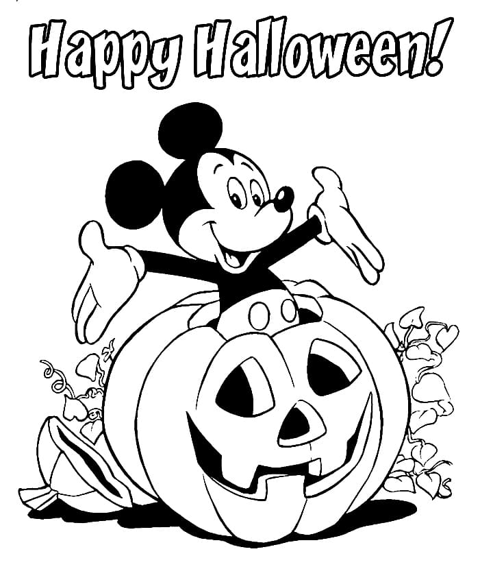 happy halloween coloring page