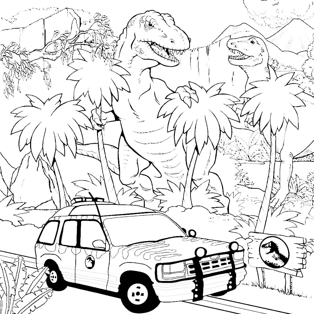 Desenhos de Jurassic Park para Colorir. Imprima gratuitamente