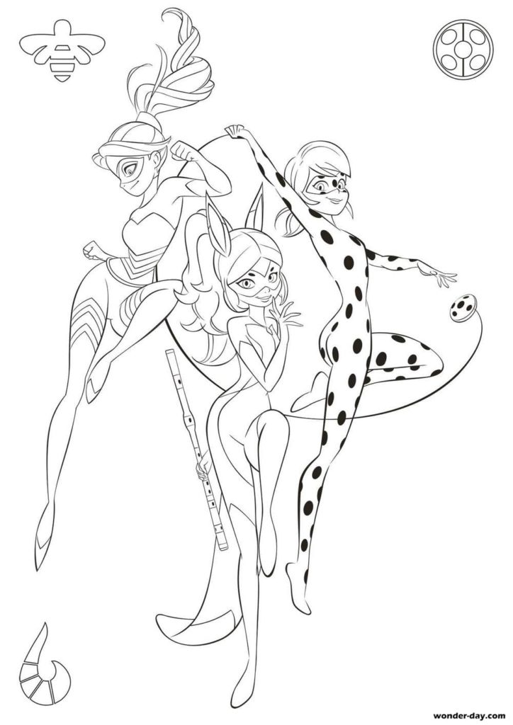 Ladybug and Cat Noir coloring pages. 140 printable Coloring pages