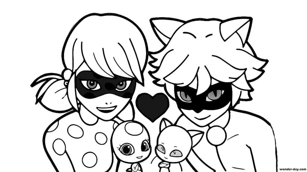 Ladybug and Cat Noir coloring pages. 140 printable Coloring pages