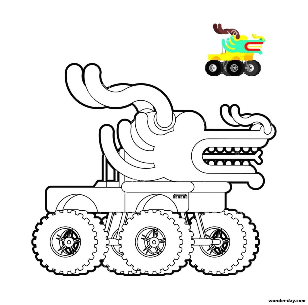Monster Truck coloring pages. Printable For Kids | WONDER DAY — Coloring  pages for children and adults
