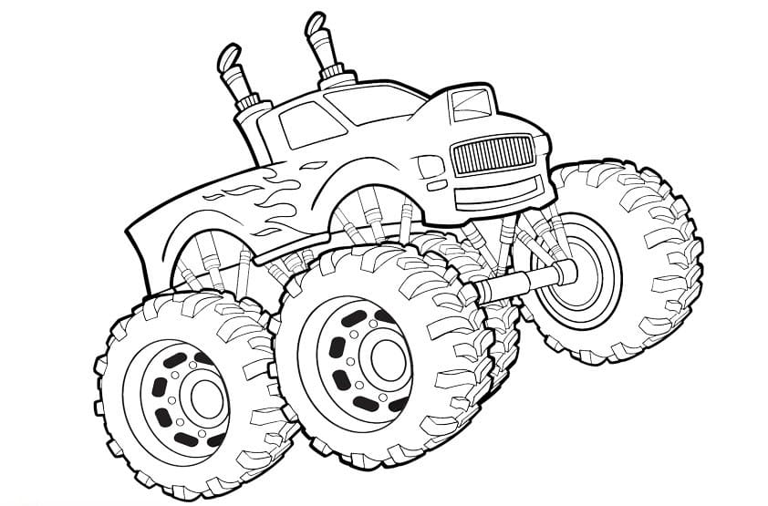 Página para colorir monster truck para crianças