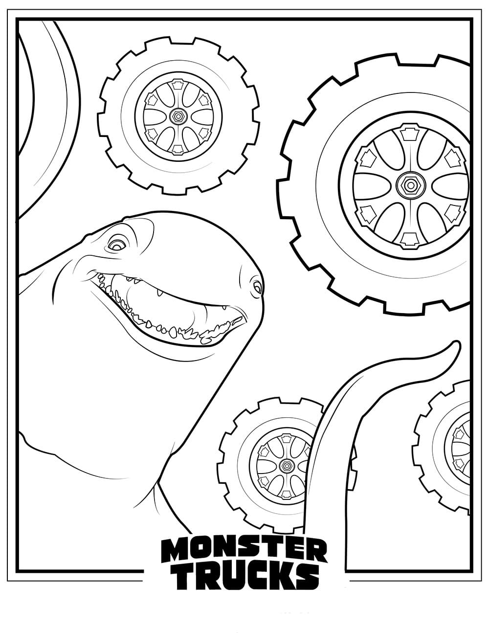Desenho para colorir de Monster Truck Competition Crush · Creative Fabrica
