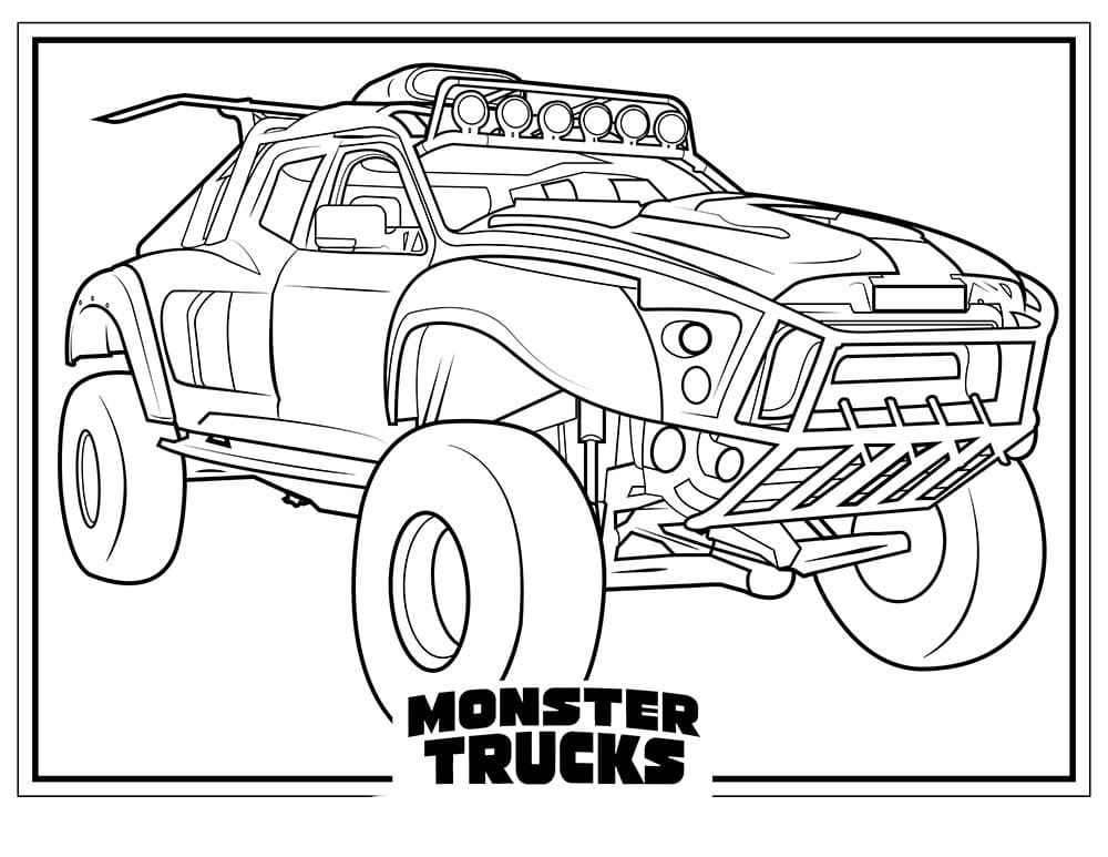 35+ Desenhos de Monster Truck para Imprimir e Colorir/Pintar