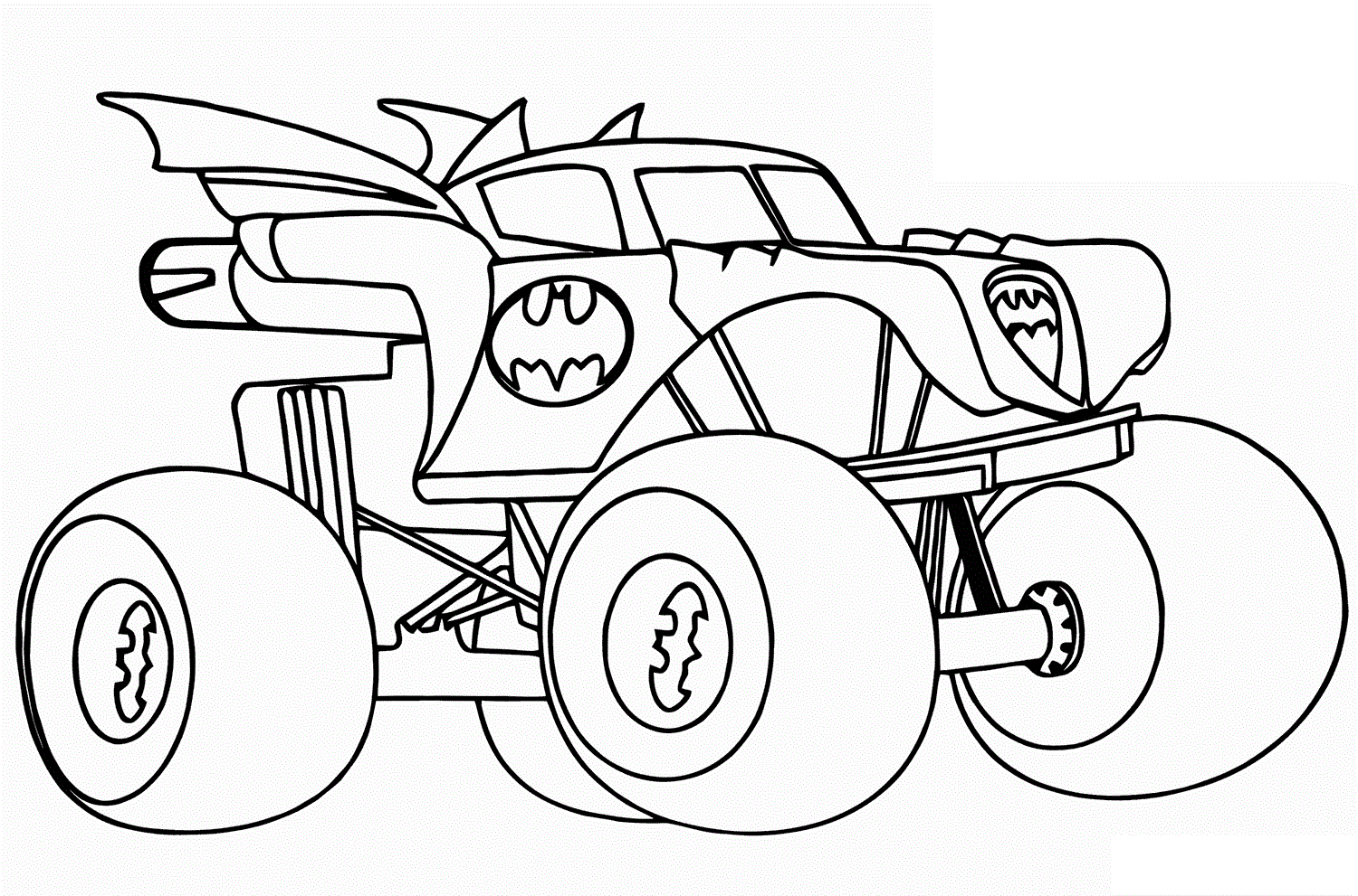 Desenho de Batman Monster Truck para colorir