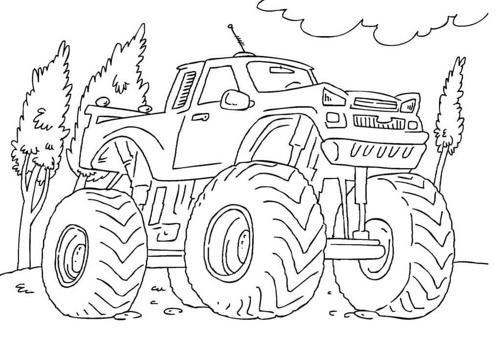 monster truck race coloring pages