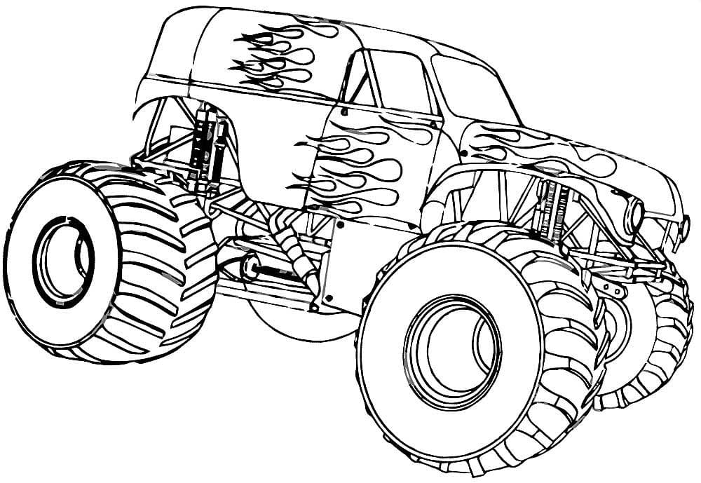 Desenho de Batman Monster Truck para colorir