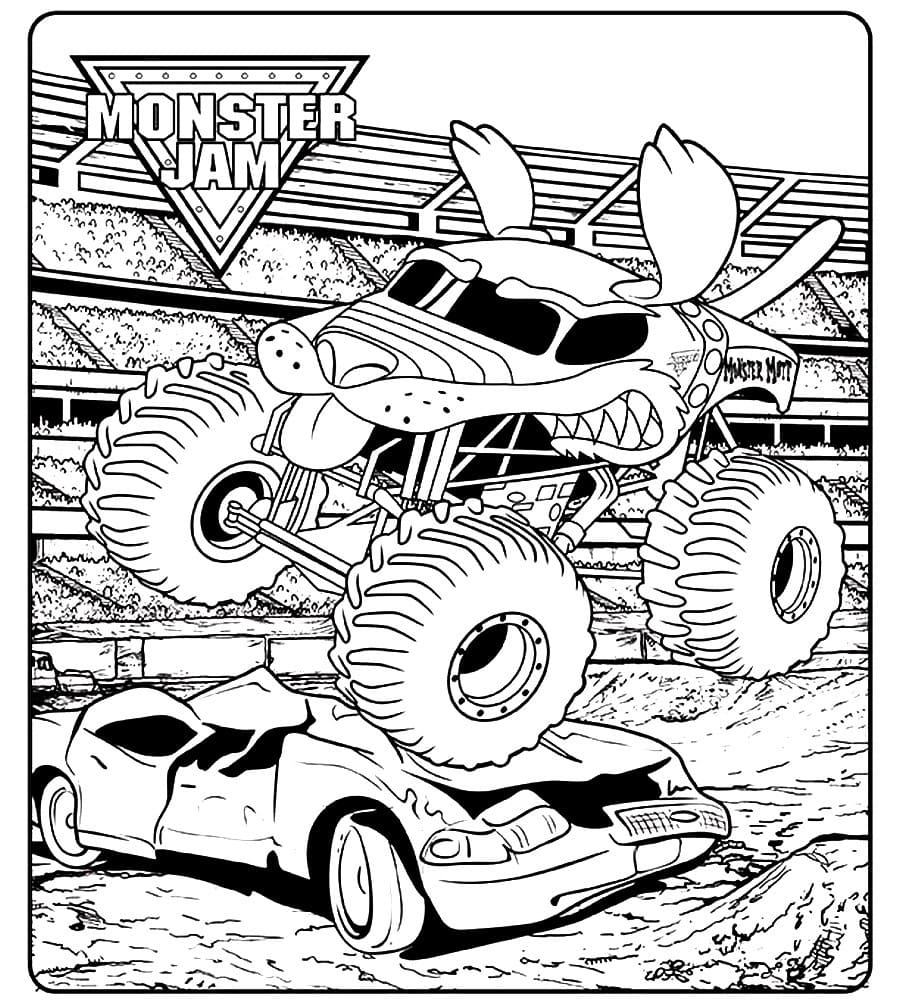 Rhino monster truck desenho para colorir para crianças