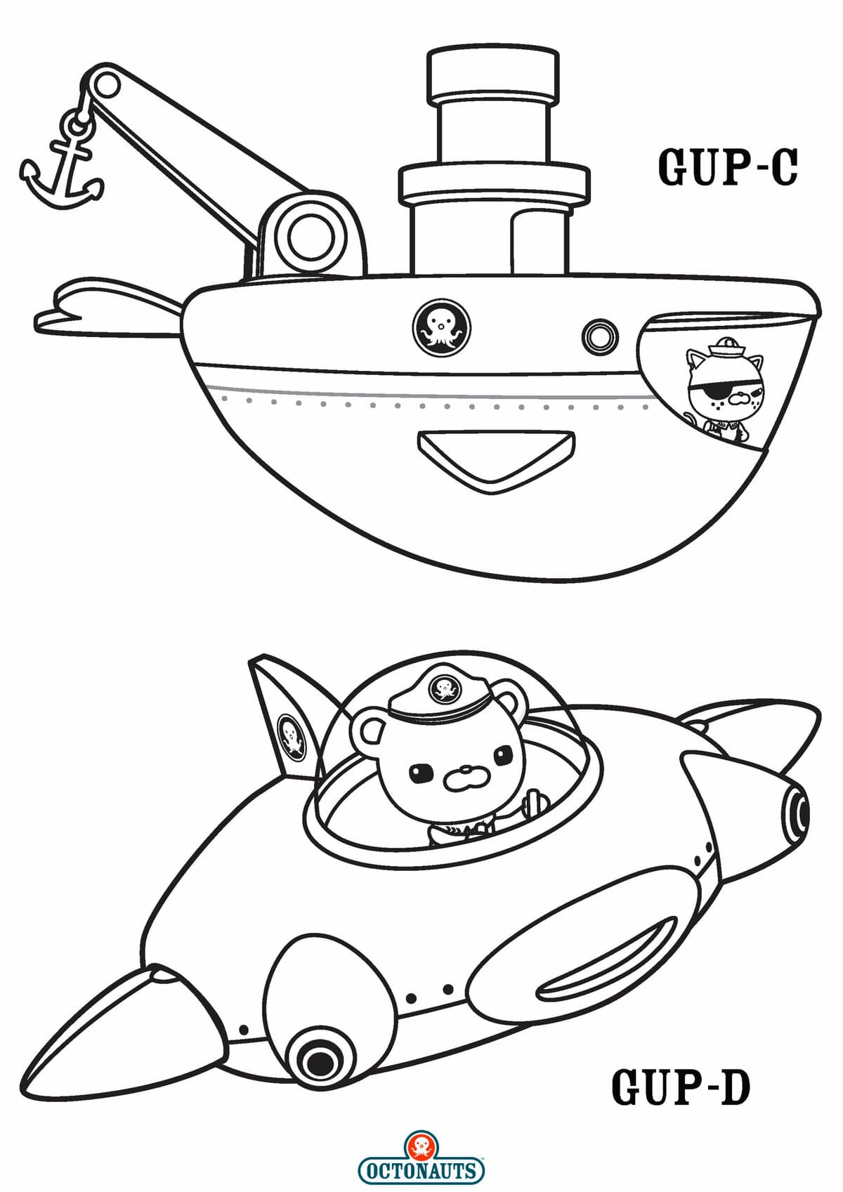 Coloriages Octonauts. Imprimer gratuitement pour les enfants