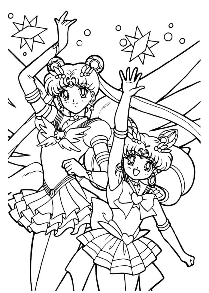 100 Coloring pages of Sailor Moon. Download and print for free