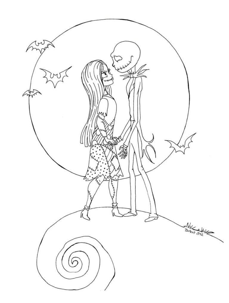 Nightmare Before Christmas Coloring Pages. Download and Print