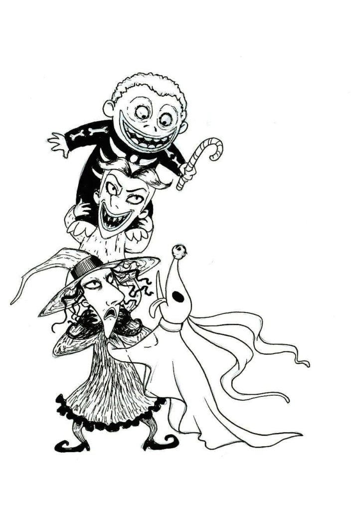 Nightmare Before Christmas Coloring Pages. Download and Print
