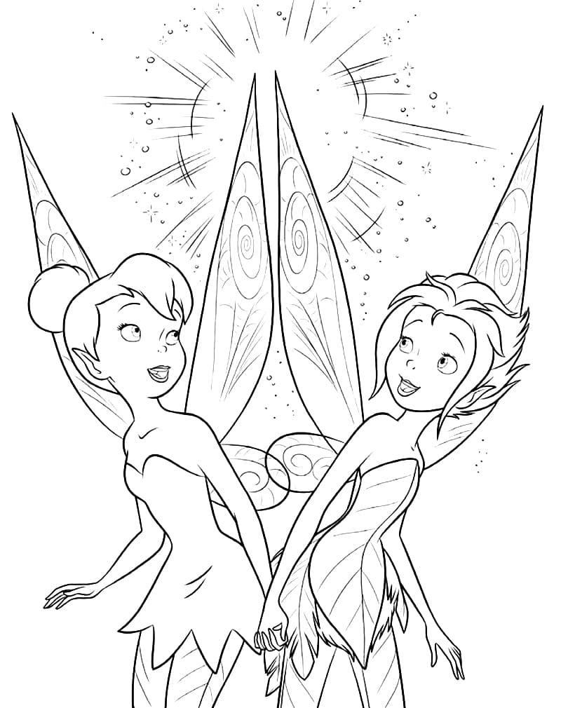 tinkerbell fairy friends coloring pages