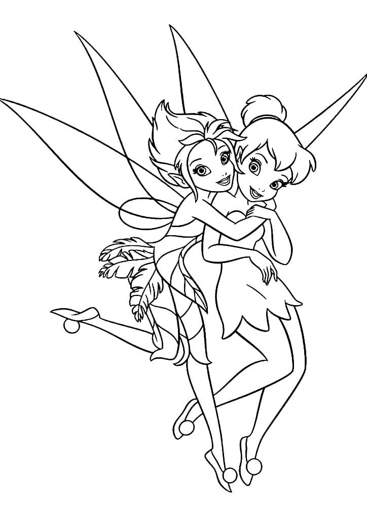 Tinkerbell coloring pages. Disney fairies for girls
