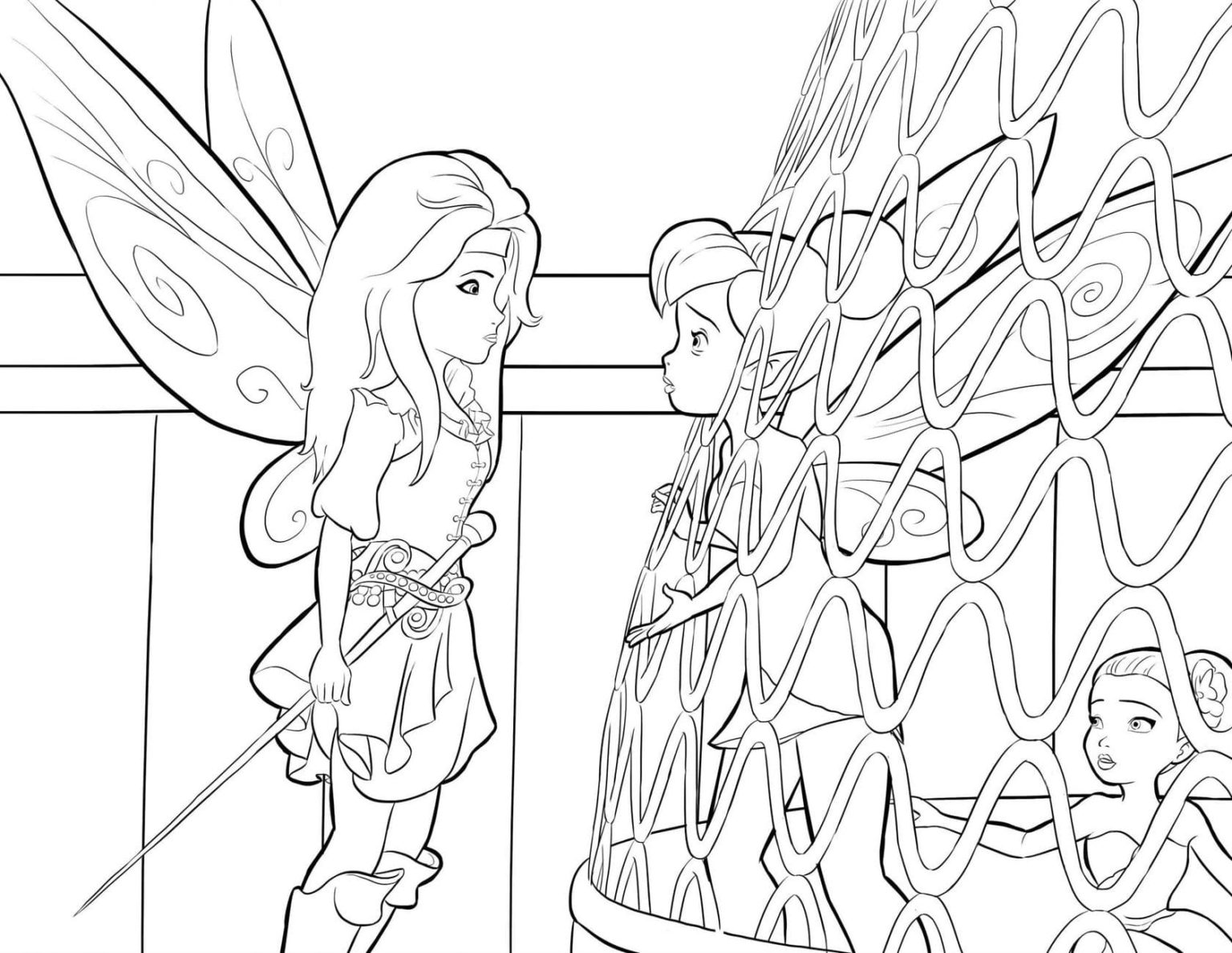 Ausmalbilder Tinkerbell. Disney Feen für Mädchen