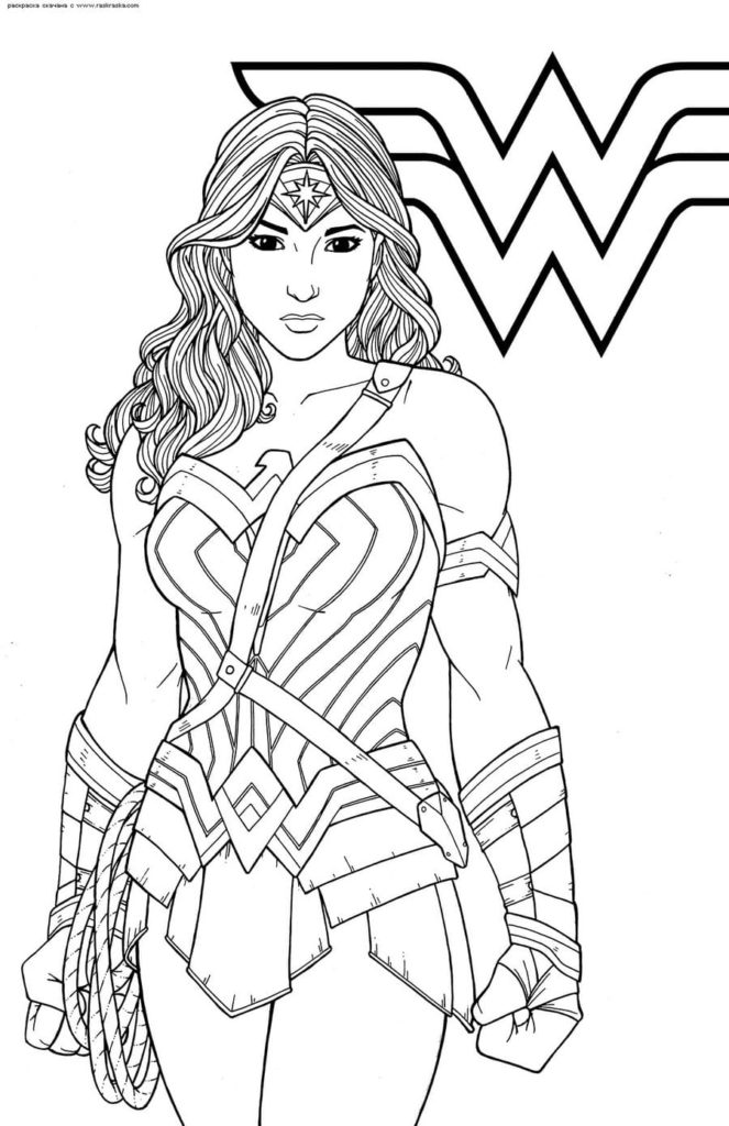 Ausmalbilder Wonder Woman. Drucken Superhelden kostenlos