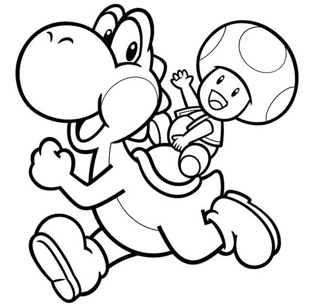 Yoshi Ausmalbilder. Drucken Sie Dinosaurier von Mario