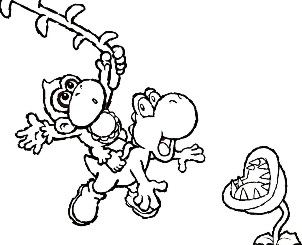 Dibujos para colorear Yoshi. Imprimir dinosaurio de Mario