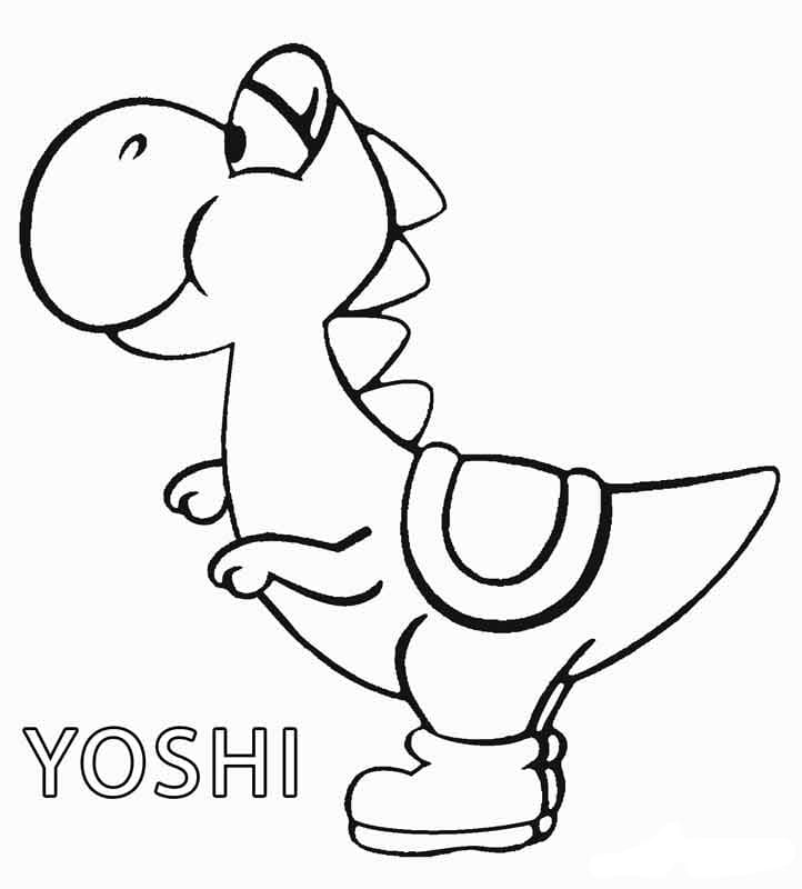 Yoshi Coloring Pages. Print Dinosaur from Mario