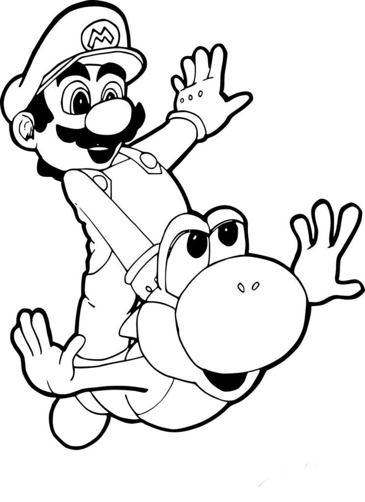 Dibujos para colorear Yoshi. Imprimir dinosaurio de Mario
