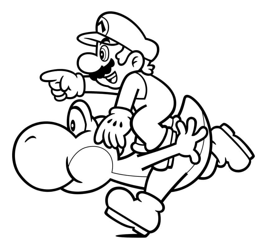 Desenhos de Yoshi para colorir. Imprimir dinossauro do Mario