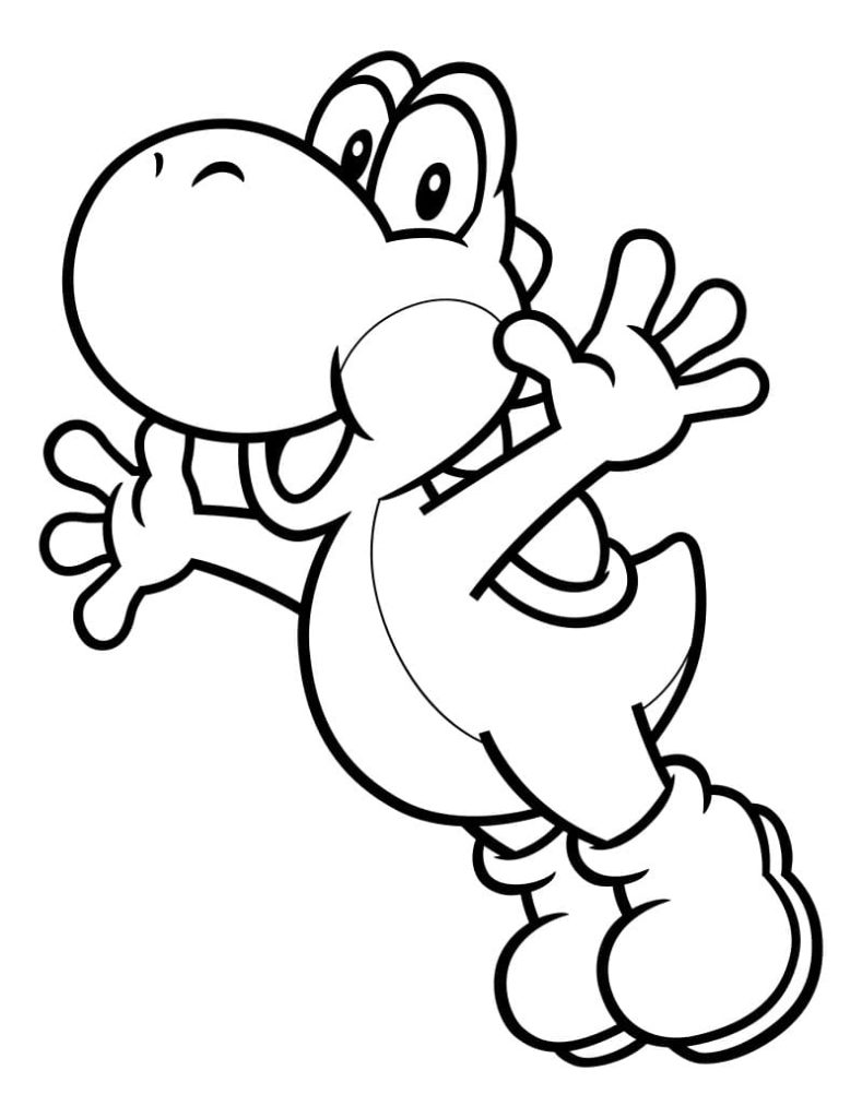 Disegni da colorare Yoshi. Stampa Dinosaur da Mario