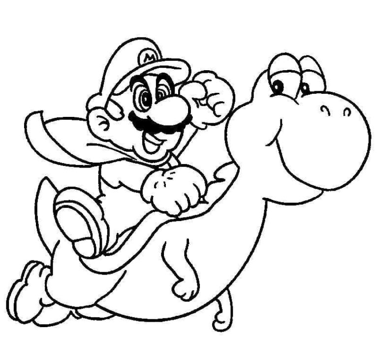 Yoshi Ausmalbilder Drucken Sie Dinosaurier Von Mario