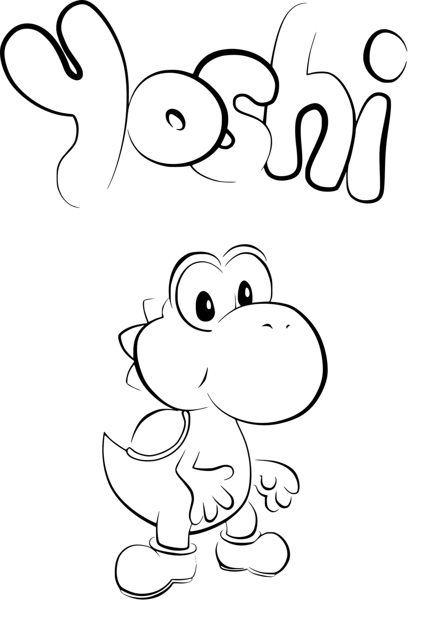 Yoshi Ausmalbilder. Drucken Sie Dinosaurier von Mario