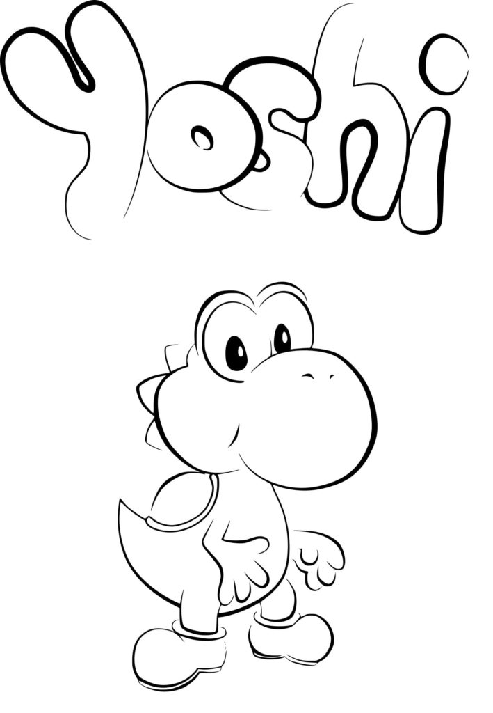 Coloriages Yoshi. Imprimer Dinosaure de Mario