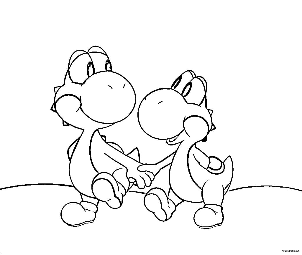 mario luigi and yoshi coloring pages