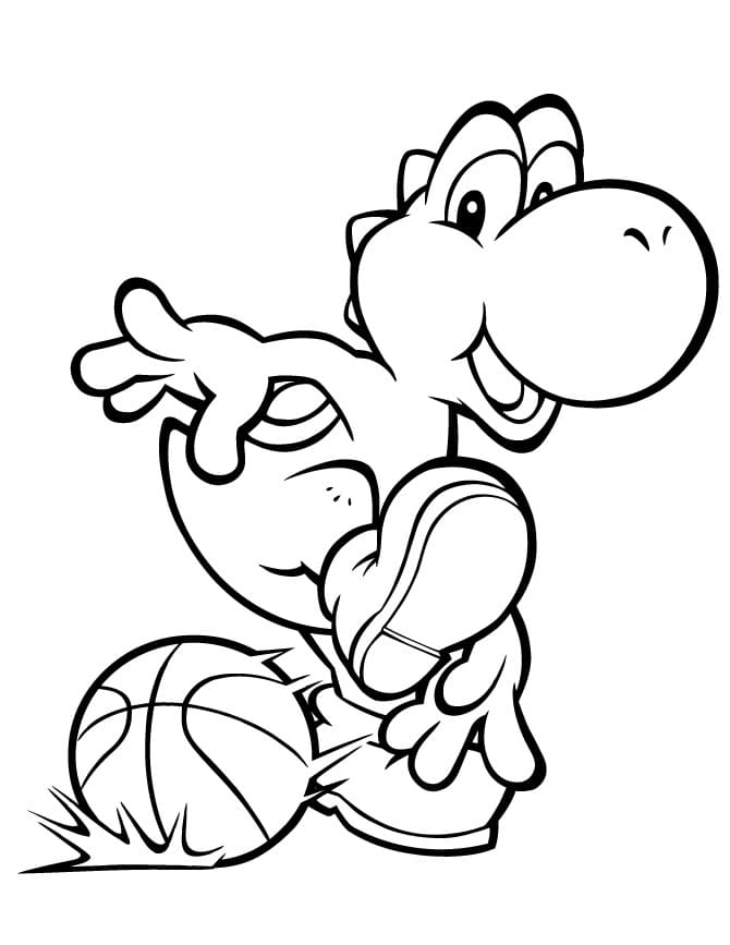 Yoshi Coloring Pages. Print Dinosaur from Mario
