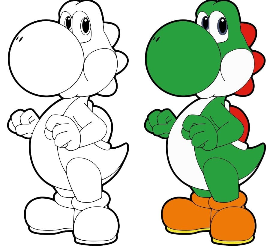 Yoshi Coloring Pages. Print Dinosaur from Mario | WONDER DAY — Coloring  pages for children and adults