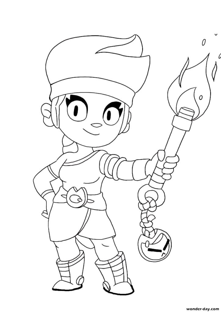 Brawl Stars Coloring Pages Print 350 New Images - skins personajes amber brawl stars