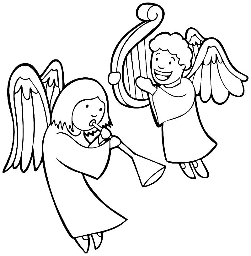 Angels Coloring Pages. 