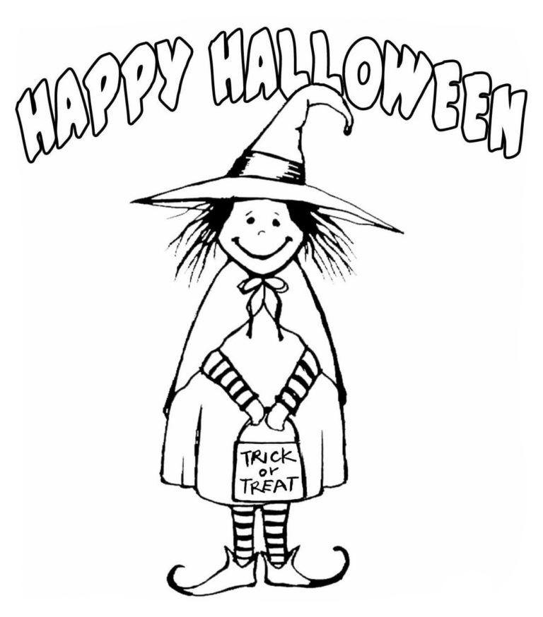 Trick or Treat Coloring Pages. Free Printables | WONDER DAY — Coloring ...