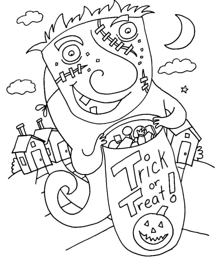 Trick or Treat Coloring Pages. Free Printables | WONDER DAY