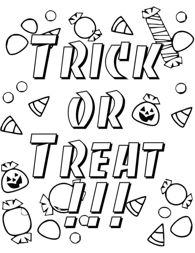 Trick or Treat Coloring Pages. Free Printables | WONDER DAY — Coloring ...
