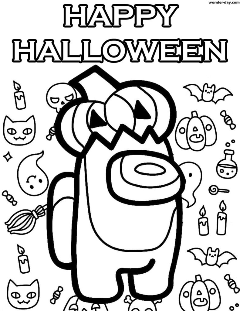Halloween Among As coloring page