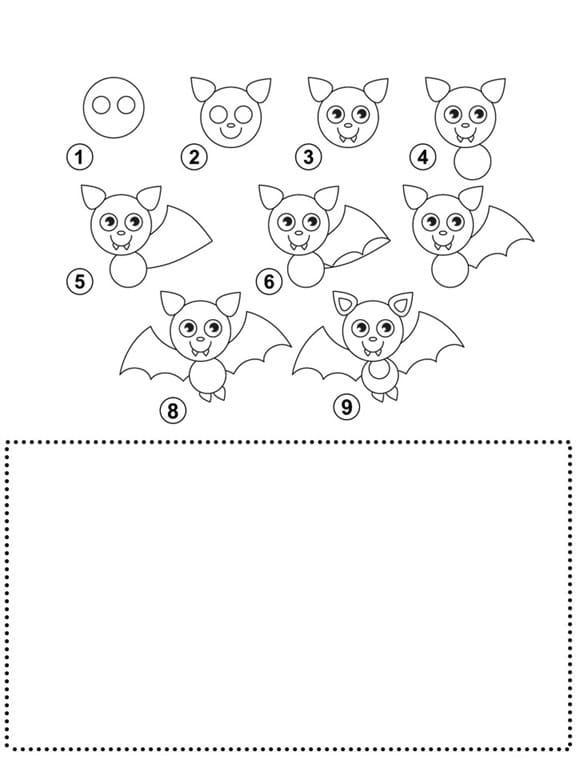 How to draw a Bat. 12 Drawing Lesson Step by Step