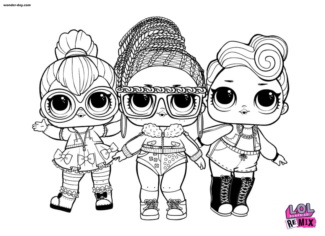 LOL Surprise Dolls Coloring Pages. Print in A20 format