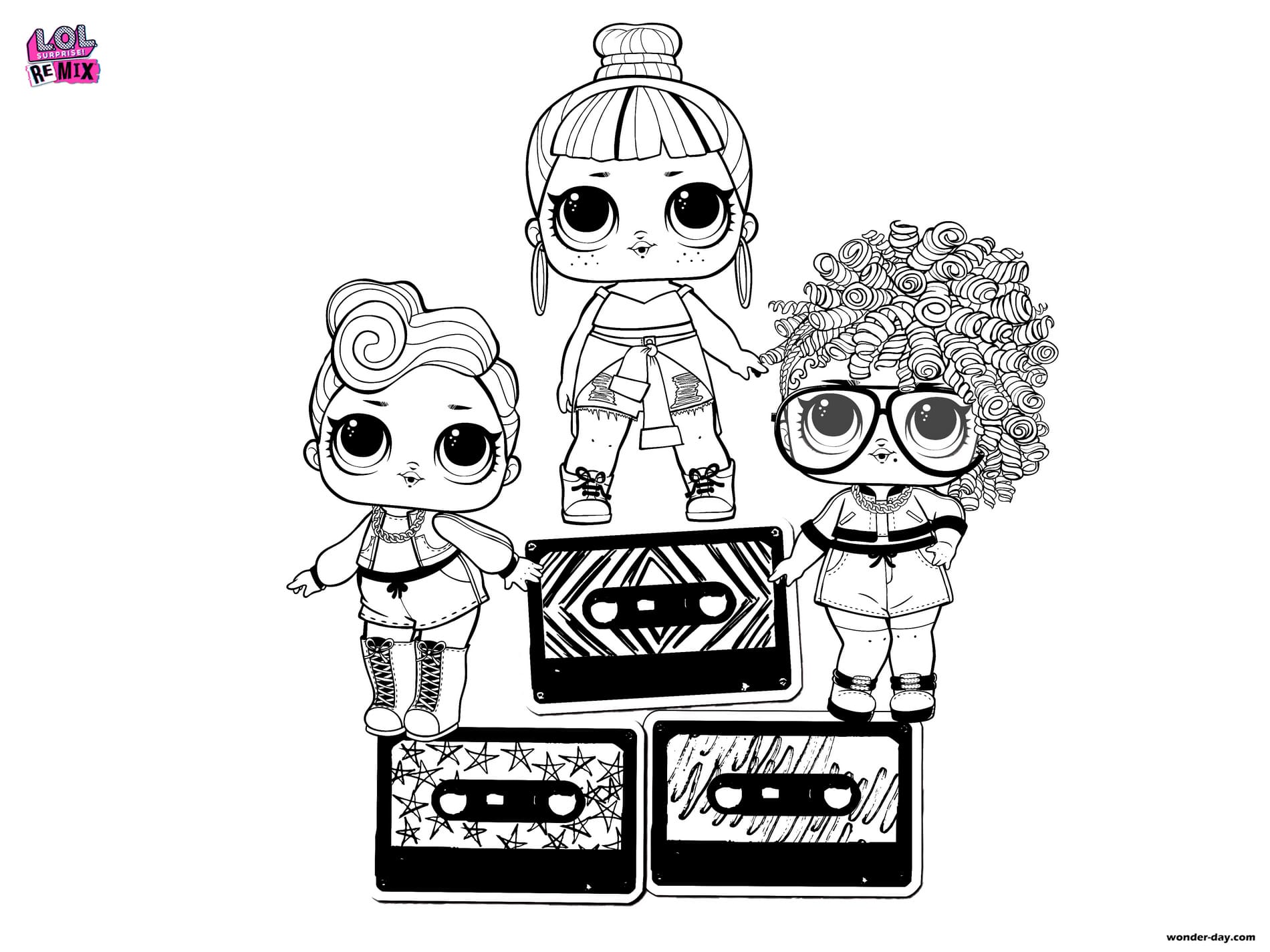 LOL Surprise Dolls Coloring Pages. Print in A20 format