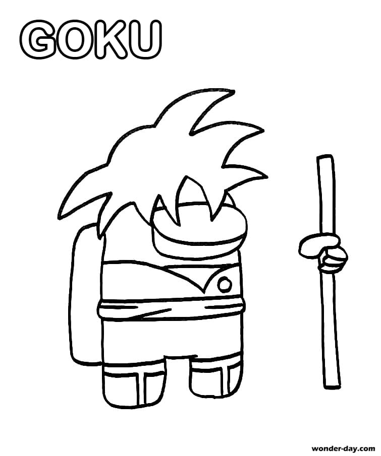 Pagina da colorare di Goku