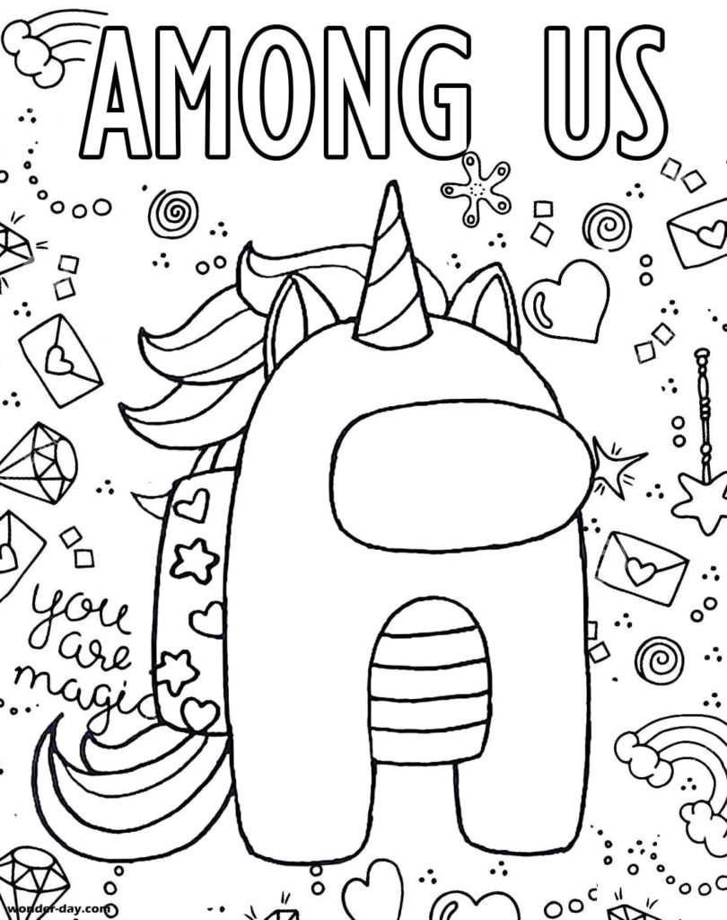 Among As Unicorn coloring page
